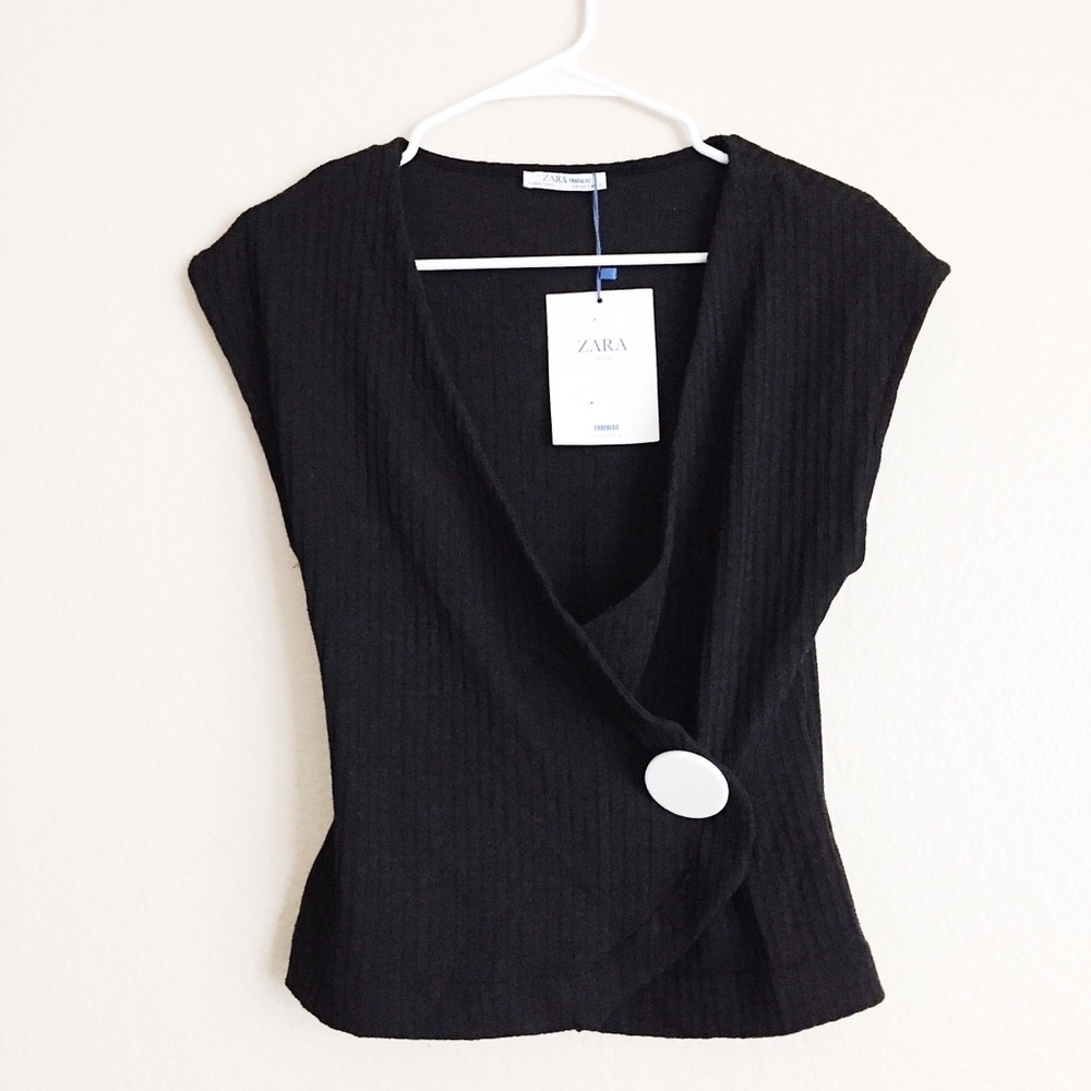 Zara ribbed black top